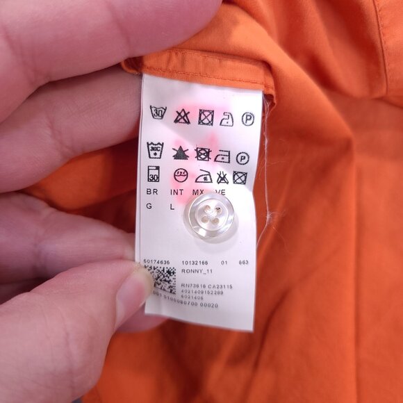 Hugo Boss Shirt Mens Large Slim Ronny Ombre Gradient Button Long Sleeve Top - Picture 7 of 9